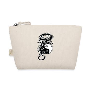 Yin Yang Dragon Light & Dark Balance Chinese - Organic Pouch - nature - Front