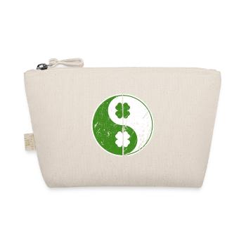 Yin Yang Shamrocks Chinese Symbol St. Patrick - Organic Pouch - nature - Front
