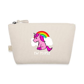 Ew-Leute-rosa Einhorn und Regenbogen-lustiger sarkastischer - Bio-Täschchen - Natur - Vorne
