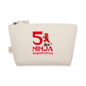 Ninja 5. fünfter Kinder Geburtstag Karate T-Shirt - Bio-Täschchen - Natur - Vorne