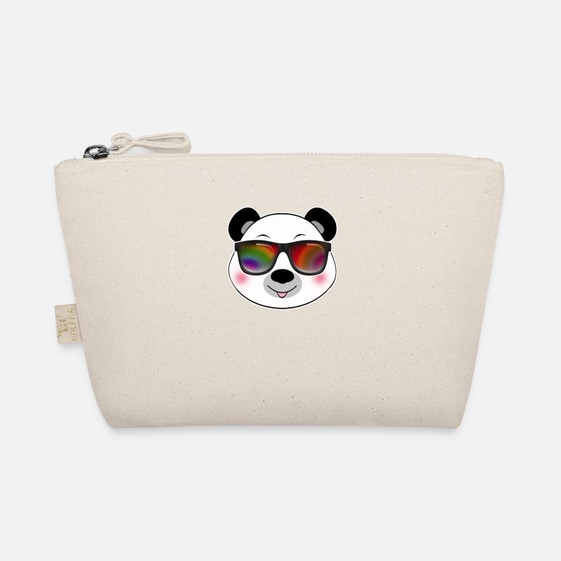Panda cool avec des caricatures d'été de lunettes de soleil Trousse biologique