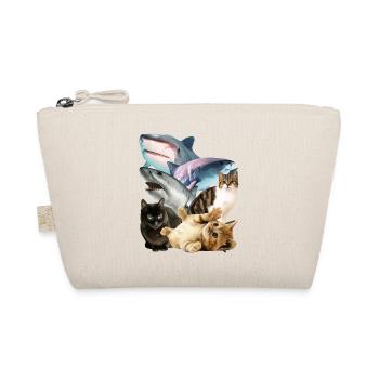 Cats And Sharks Images T-Shirt - Cool Graphic - Organic Pouch - nature - Front