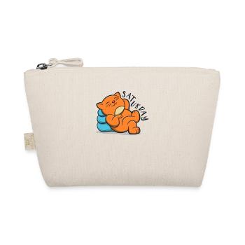 Cute Lovely Cat Lazy And Relax Saturday - Organic Pouch - nature - Front