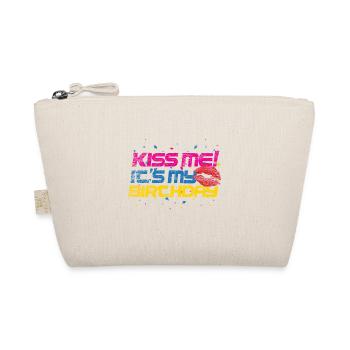 Geburtstag Birthday vintage Geschenk küss mich - Bio-Täschchen - Natur - Vorne