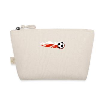 Poland Polska Football Flag Fire Fan Polish - Organic Pouch - nature - Front