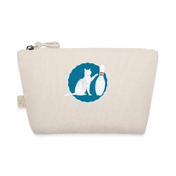 Bowling Katze Kegeln T-Shirt Katzenshirt - Bio-Täschchen - Natur - Vorne
