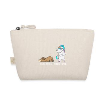 Einhorn Pferd Deine Tante Meine Tante Geschenk DE - Bio-Täschchen - Natur - Vorne