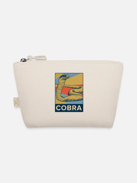 Kobra Schlange vintage bunt Natur Zunge Geschenk - Bio-Täschchen - Natur