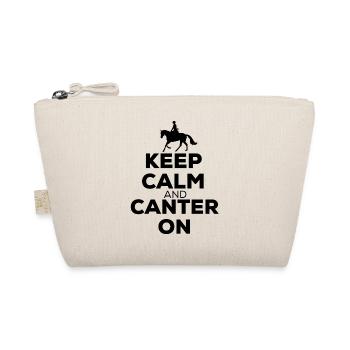 Keep Calm And Canter On - Pferde Reiten Geschenk - Bio-Täschchen - Natur - Vorne