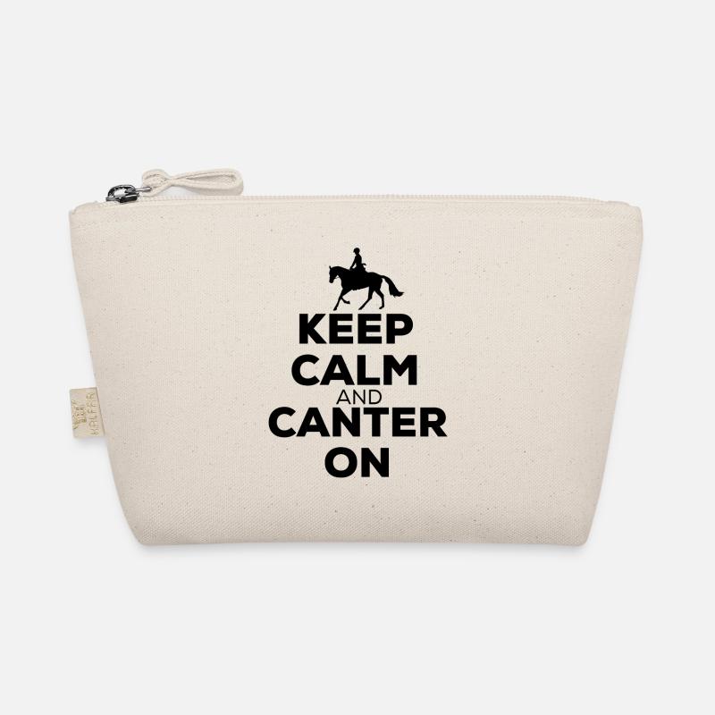 Keep Calm And Canter On - Pferde Reiten Geschenk Bio-Täschchen
