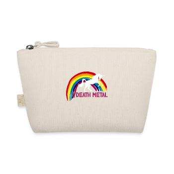 Death Metal Einhorn - lustig Regenbogen Geschenk - Bio-Täschchen - Natur - Vorne