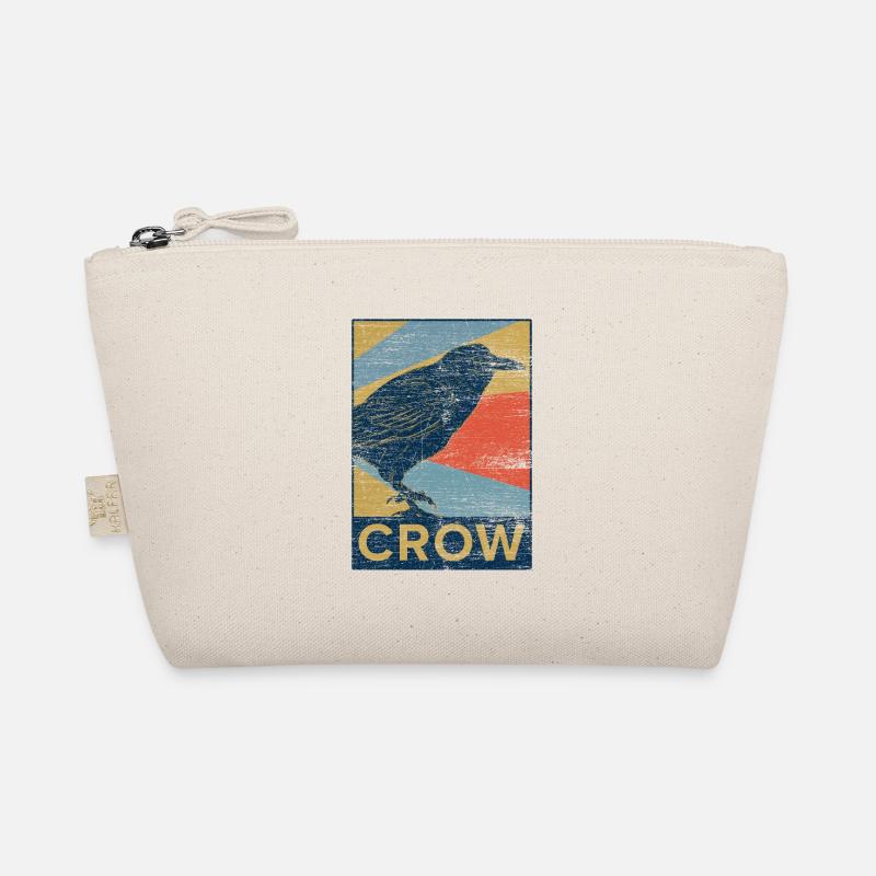 Rabe Krähe Vogel Tier Geschenk Haustier vintage Bio-Täschchen