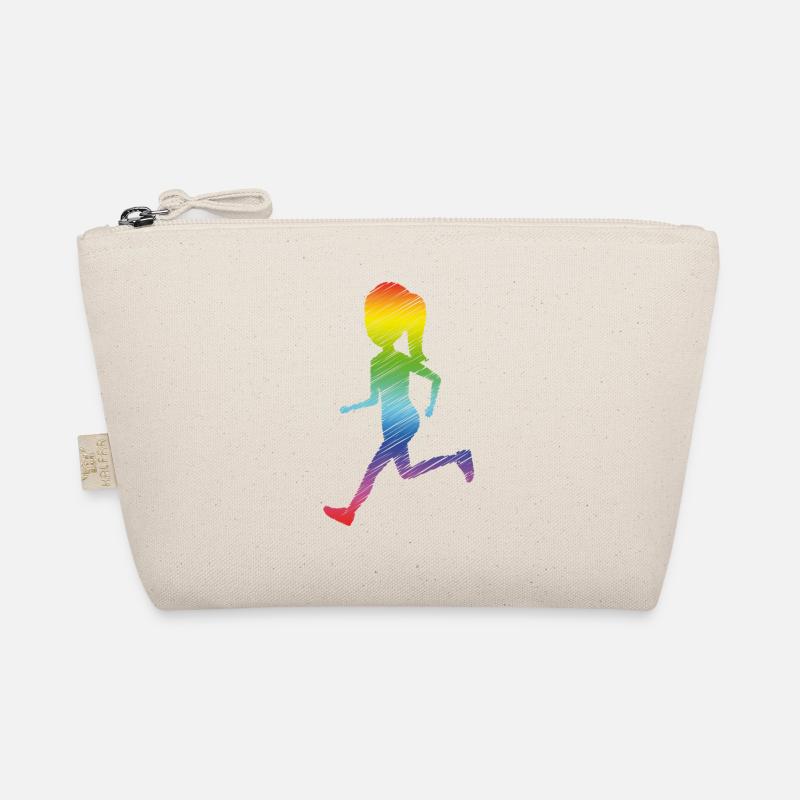 Regenbogen Laufshirt - Schwul Lesbisch - Bio-Täschchen - Natur