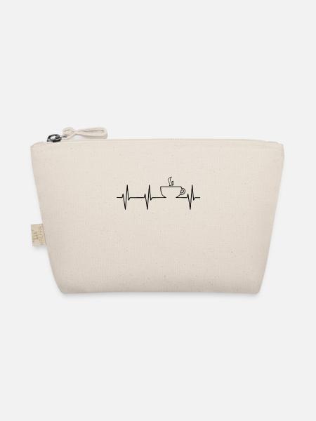 HEART BEATS FOR COFFEE - Bio-Täschchen - Natur - Vorne