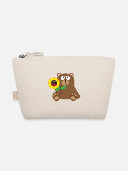 33 bear sunflower - Bio-Täschchen - Natur