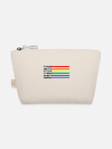 Laser sword LGBT PRIDE banner gift - Organic Pouch - nature - Front