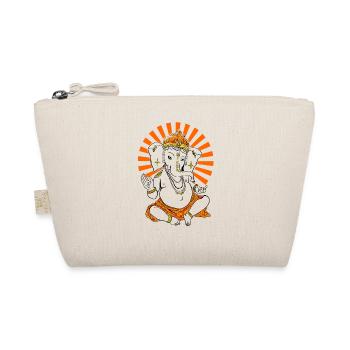 budda elephant Ganesha Yoga om God Namaste India - Organic Pouch - nature - Front