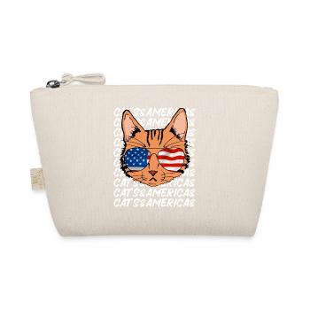 Katze mit Sonnenbrille Amerika USA Katzenliebhaber - Bio-Täschchen - Natur - Vorne