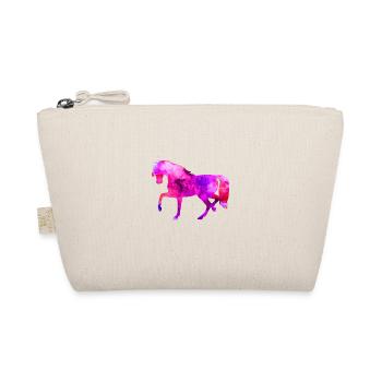 Cheval animaux drôles aquarelle bleu-rose t-shirt Kin - Trousse biologique - nature - Devant