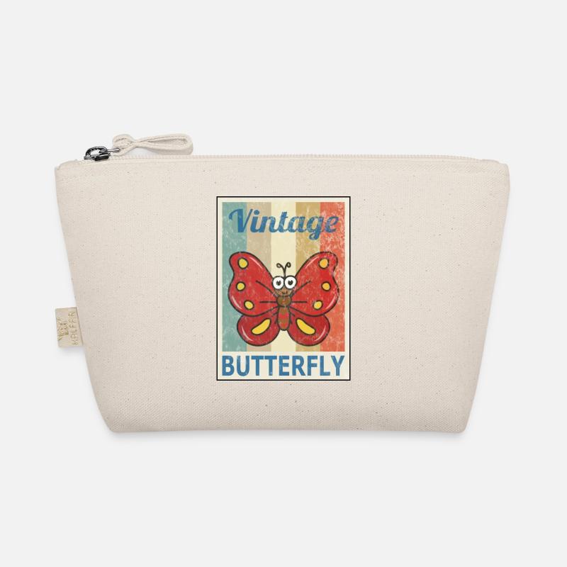 Schmetterling Vintage Retro Style Grunge - Bio-Täschchen - Natur