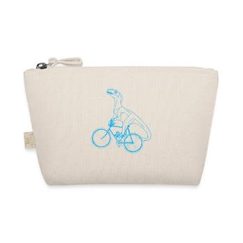 Dino auf Fahrrad - Dinosaurier Lustig Geschenk - Bio-Täschchen - Natur - Vorne