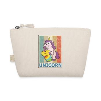 Unicorn Vintage Retro Style Grunge Unicorns - Organic Pouch - nature - Front
