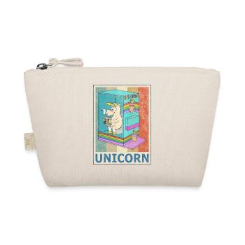 Einhorn Vintage Retro Style Grunge Einhörner - Bio-Täschchen - Natur - Vorne