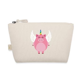 Unipig Pink Cute Funny Unicorn Pig T Shirt Gift - Bio-Täschchen - Natur - Vorne