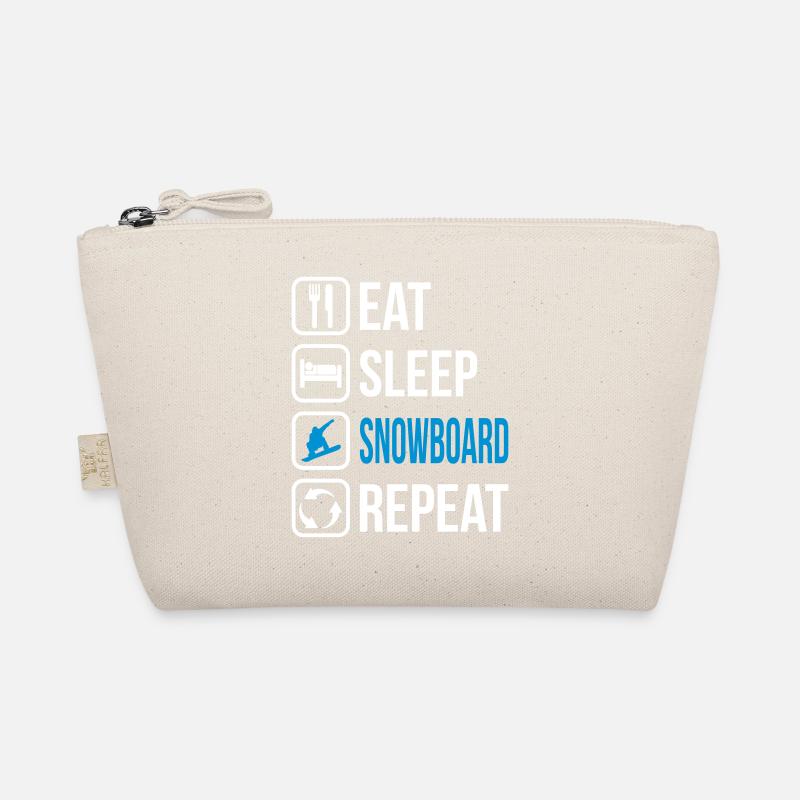 Eat Sleep Snowboard Repeat - Bio-Täschchen - Natur