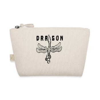 Dragonfly insect with dragon inscription - Organic Pouch - nature - Front