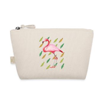 Flamingo mit Federn - Bio-Täschchen - Natur - Vorne