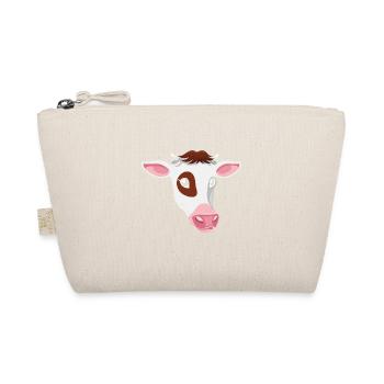 Kuh Gesicht Geschenk Vegan Vegetarisch Shirt - Bio-Täschchen - Natur - Vorne
