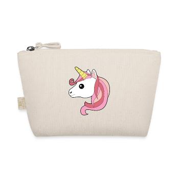 Unicorn pink long hair gift idea - Organic Pouch - nature - Front