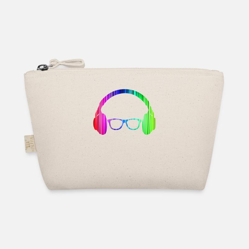 Kopfhörer und Sonnenbrille Neon T-Shirt Glowing - Bio-Täschchen - Natur