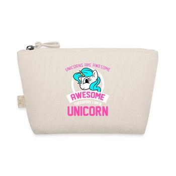Einhörner sind genial Ich bin fantastisch Ich bin Einhorn - Bio-Täschchen - Natur - Vorne