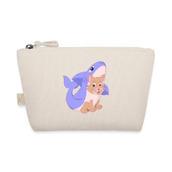 Cute cat in shark costume shirt gift cats - Organic Pouch - nature - Front