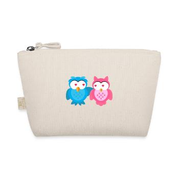 Kindermotiv verliebt Eulen Kindershirt Eule - Bio-Täschchen - Natur - Vorne