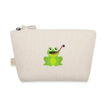 funny animal motif kids shirt frog catches fly - Organic Pouch - nature - Front