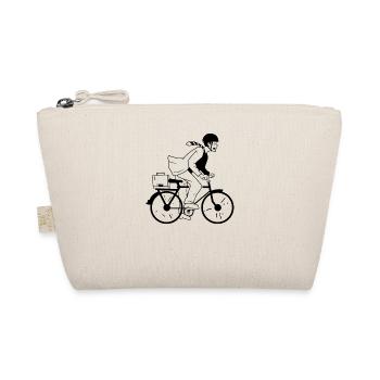 Bicycle Bike2Work Commuteer Pedal Gift Idea - Organic Pouch - nature - Front