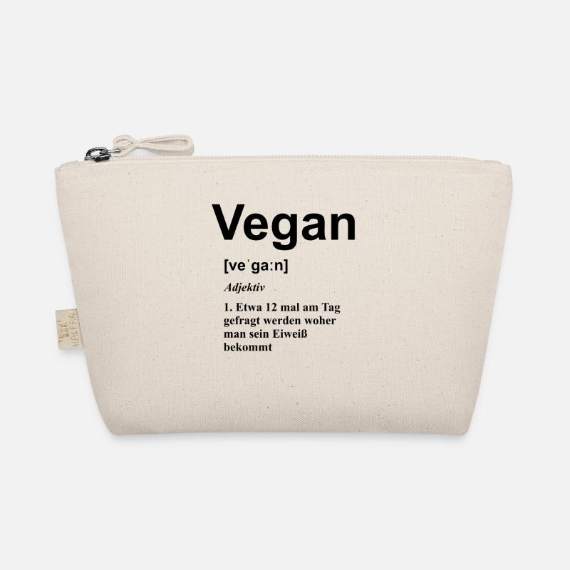 vegan - veganer geschenk - lustig - eiweiß - - Bio-Täschchen - Natur