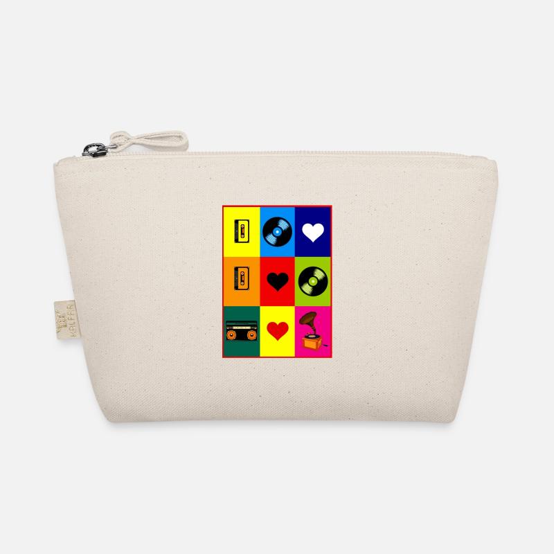 Video Kassette Schallplatte Retro 80s 90s Geschenk - Bio-Täschchen - Natur