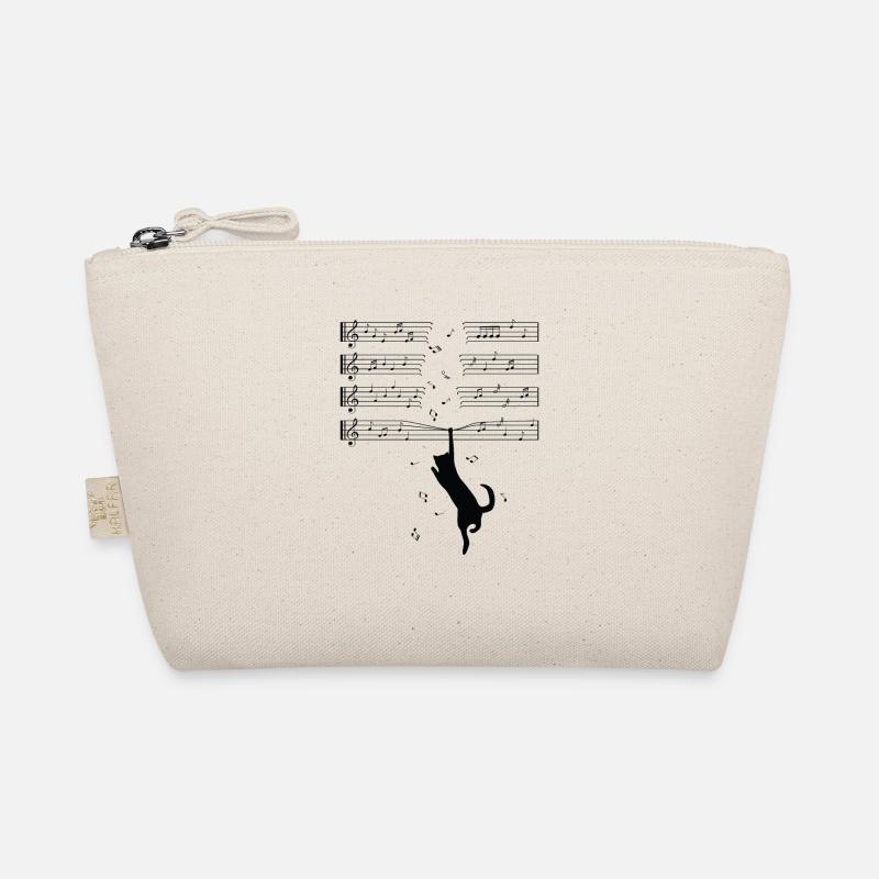 Katze Musiknoten Kätzchen Tier Geschenk - Bio-Täschchen - Natur