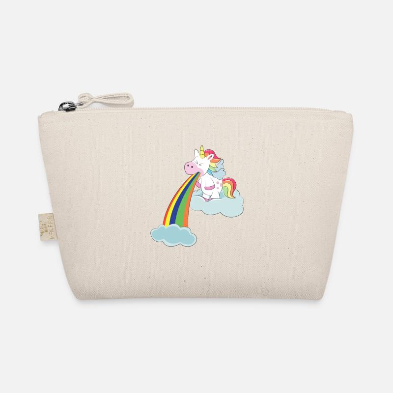 Kotzendes Einhorn Regenbogen Unicorn Shirt - Bio-Täschchen - Natur