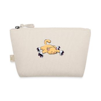 Cat with roller skates - Organic Pouch - nature - Front