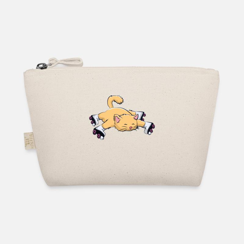Katze mit Rollschuhe Bio-Täschchen