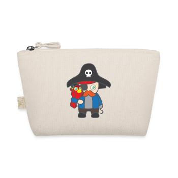 Kindermotiv Shirtmotiv Piratenshirt Pirat mit Ara - Bio-Täschchen - Natur - Vorne