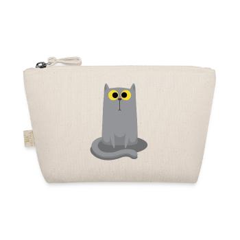 Sitting gray cat - Organic Pouch - nature - Front