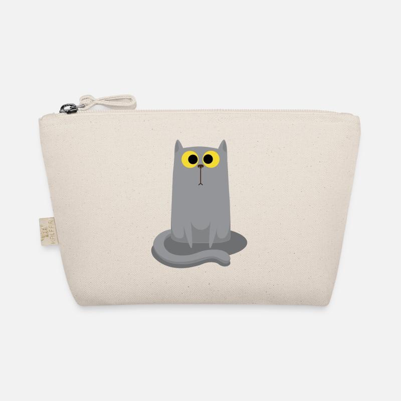 Sitting gray cat Organic Pouch