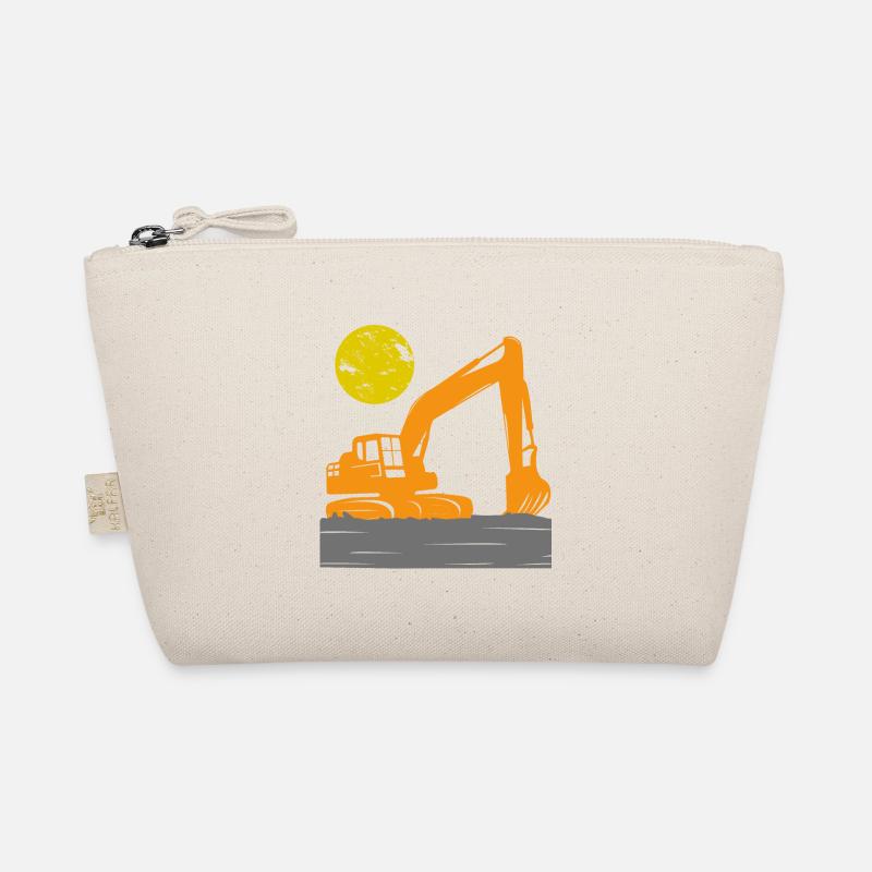 Excavator construction worker construction site excavating children Organic Pouch