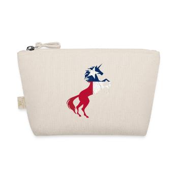 Texas Unicorn Flag T-Shirt Cooles magisches Einhorn - Bio-Täschchen - Natur - Vorne